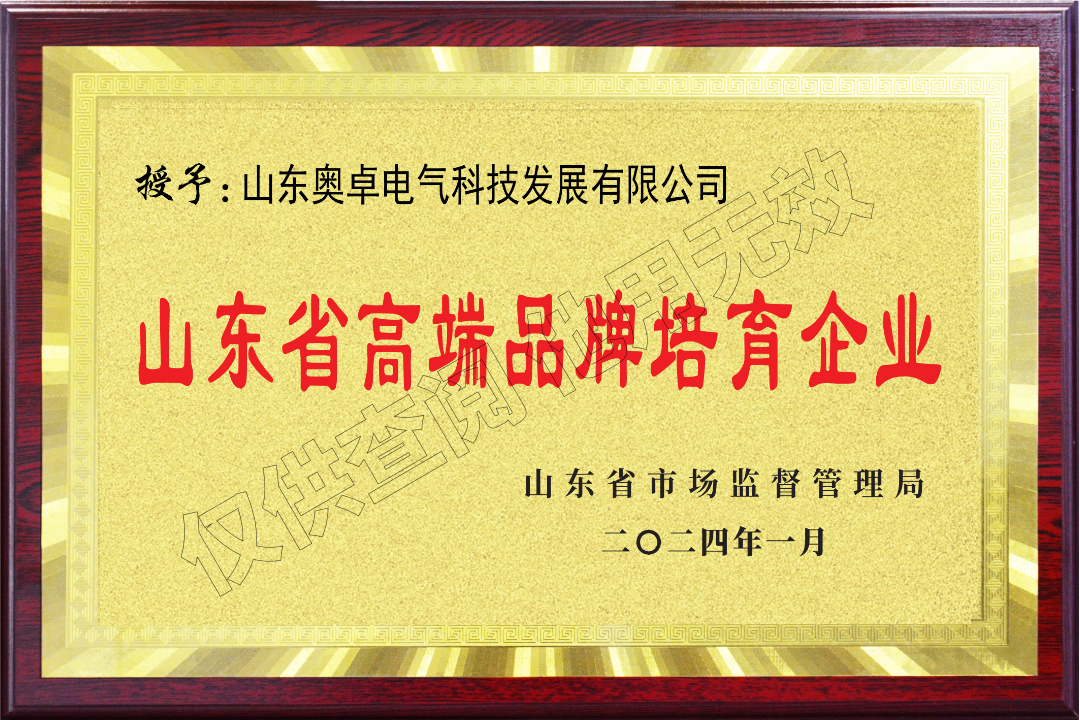 山東省高端品牌培育企業(yè)